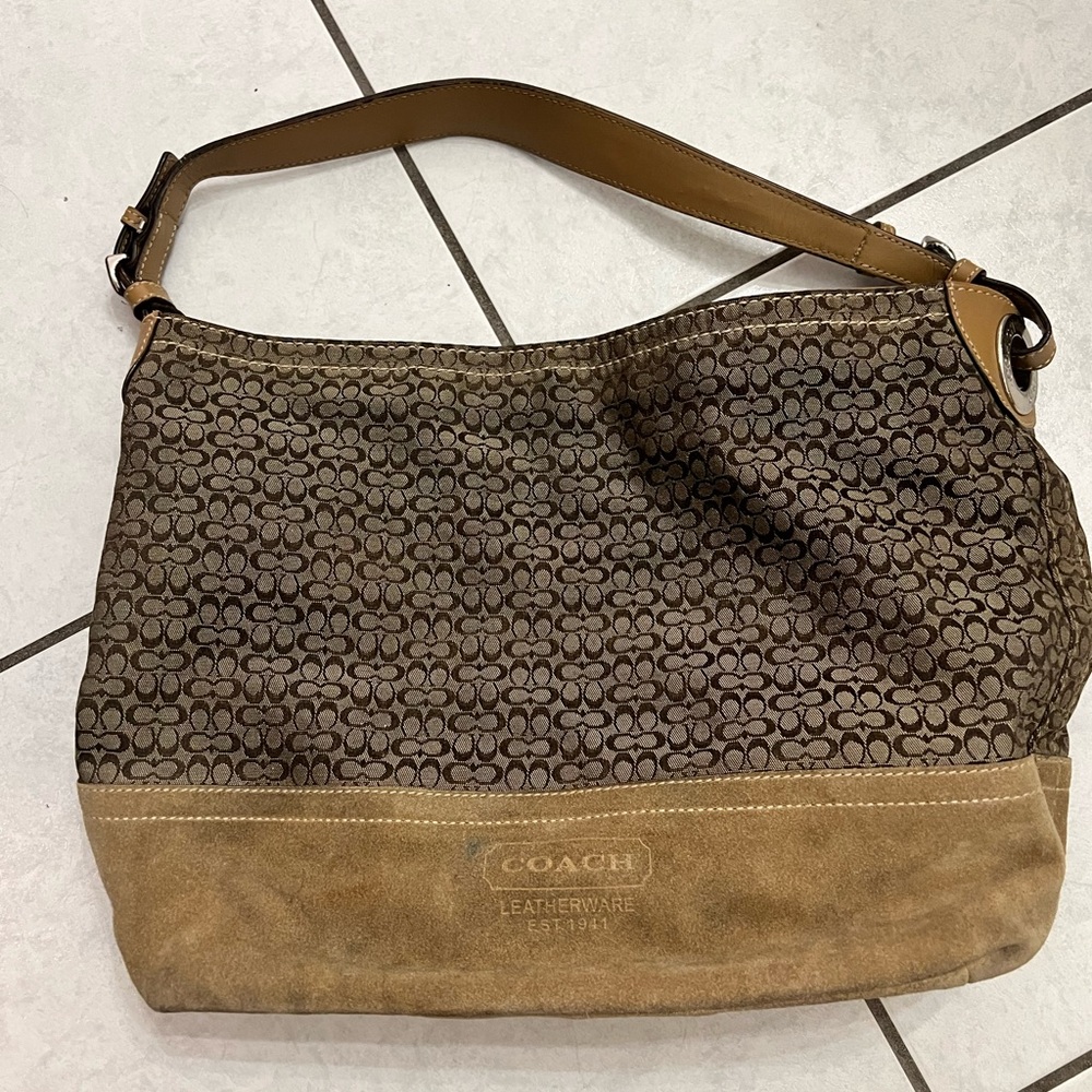 Coach Tan and Brown Leatherware Shoulder Bag